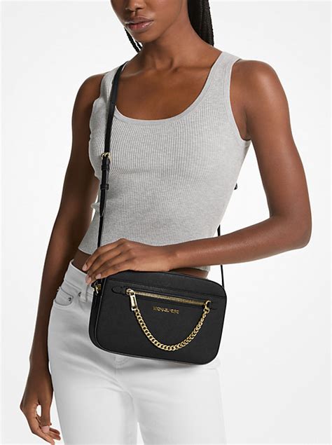 saffiano crossbody bag michael kors|michael kors saffiano jet set.